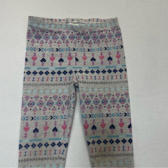 OshKosh B’Gosh Gray Leggings colorful printed design girls Size 4T - Picture 2 of 6